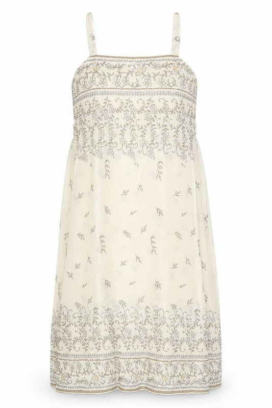 Simon Daniels Womens Beige Floral Viscose Slip Dress Size 14 Square Neck Pullover - Lined