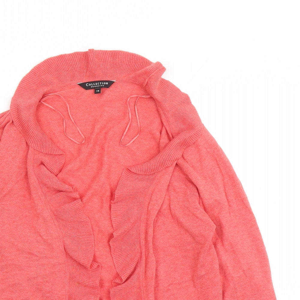 Womens UK Size 14 Debenhams Red Cardigan Jumper