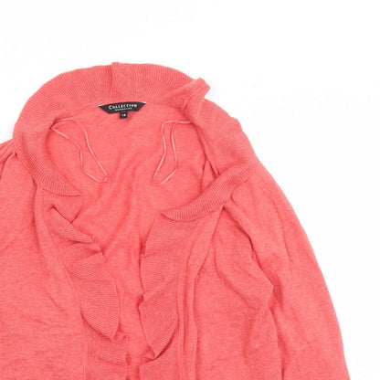 Womens UK Size 14 Debenhams Red Cardigan Jumper