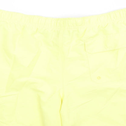 Marks and Spencer Mens Yellow Polyester Sweat Shorts Size 3XL L6 in Regular Drawstring - Elasticated Waist Swim Shorts Pockets