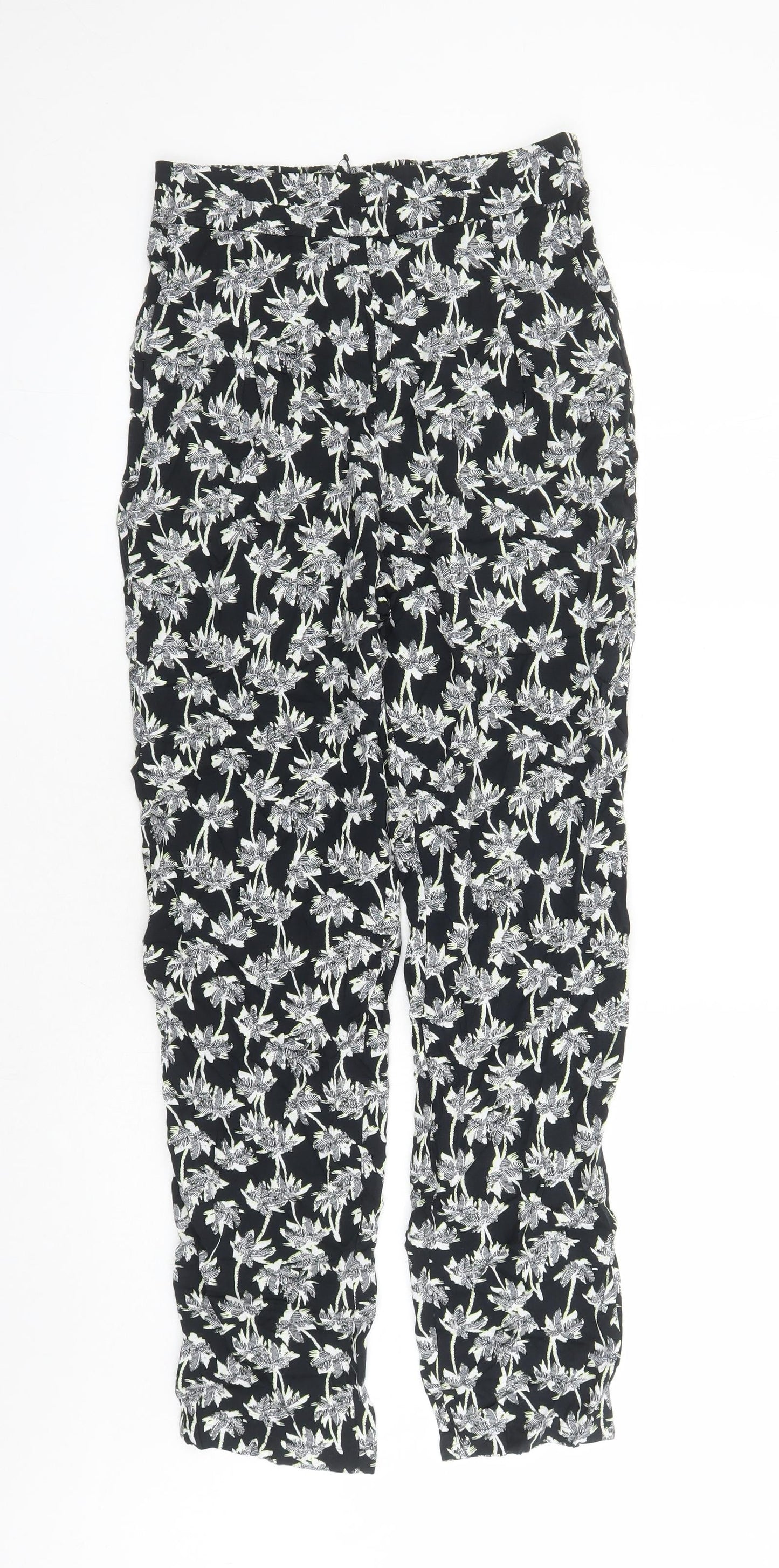 Womens UK Size 8 Marks and Spencer Regular Fit Carrot Black Trousers