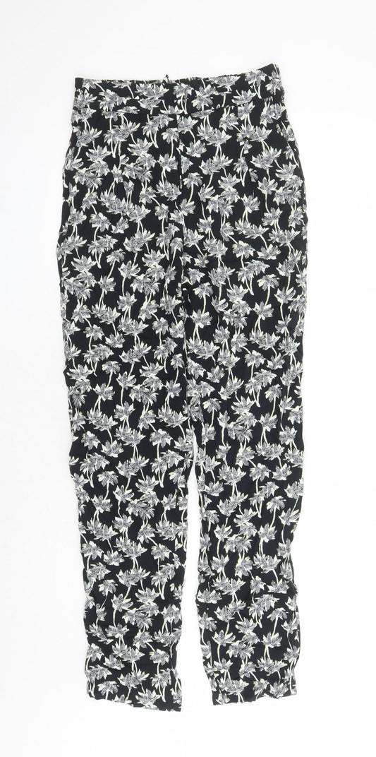 Womens UK Size 8 Marks and Spencer Regular Fit Carrot Black Trousers