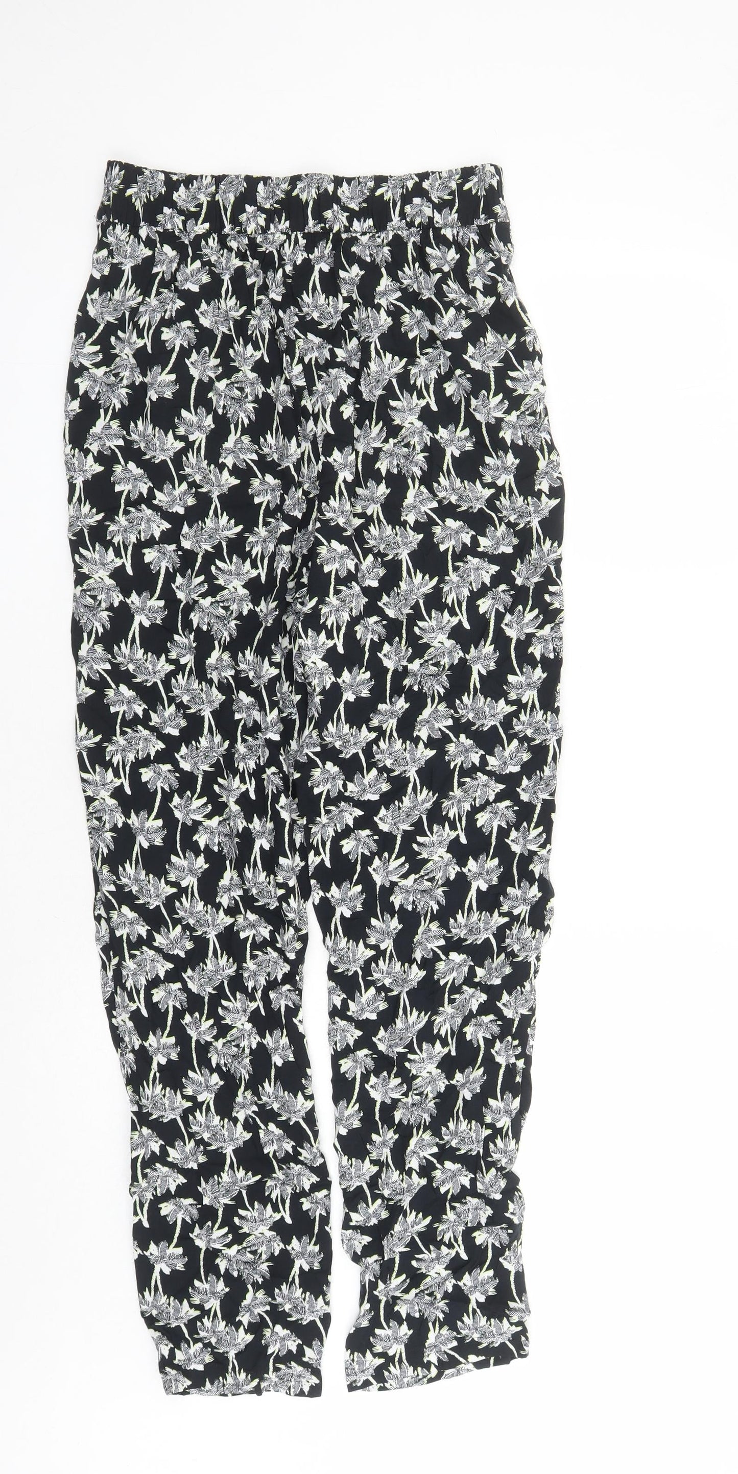 Womens UK Size 8 Marks and Spencer Regular Fit Carrot Black Trousers