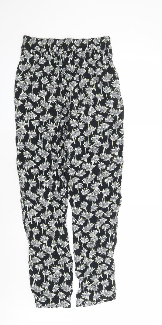 Womens UK Size 8 Marks and Spencer Regular Fit Carrot Black Trousers