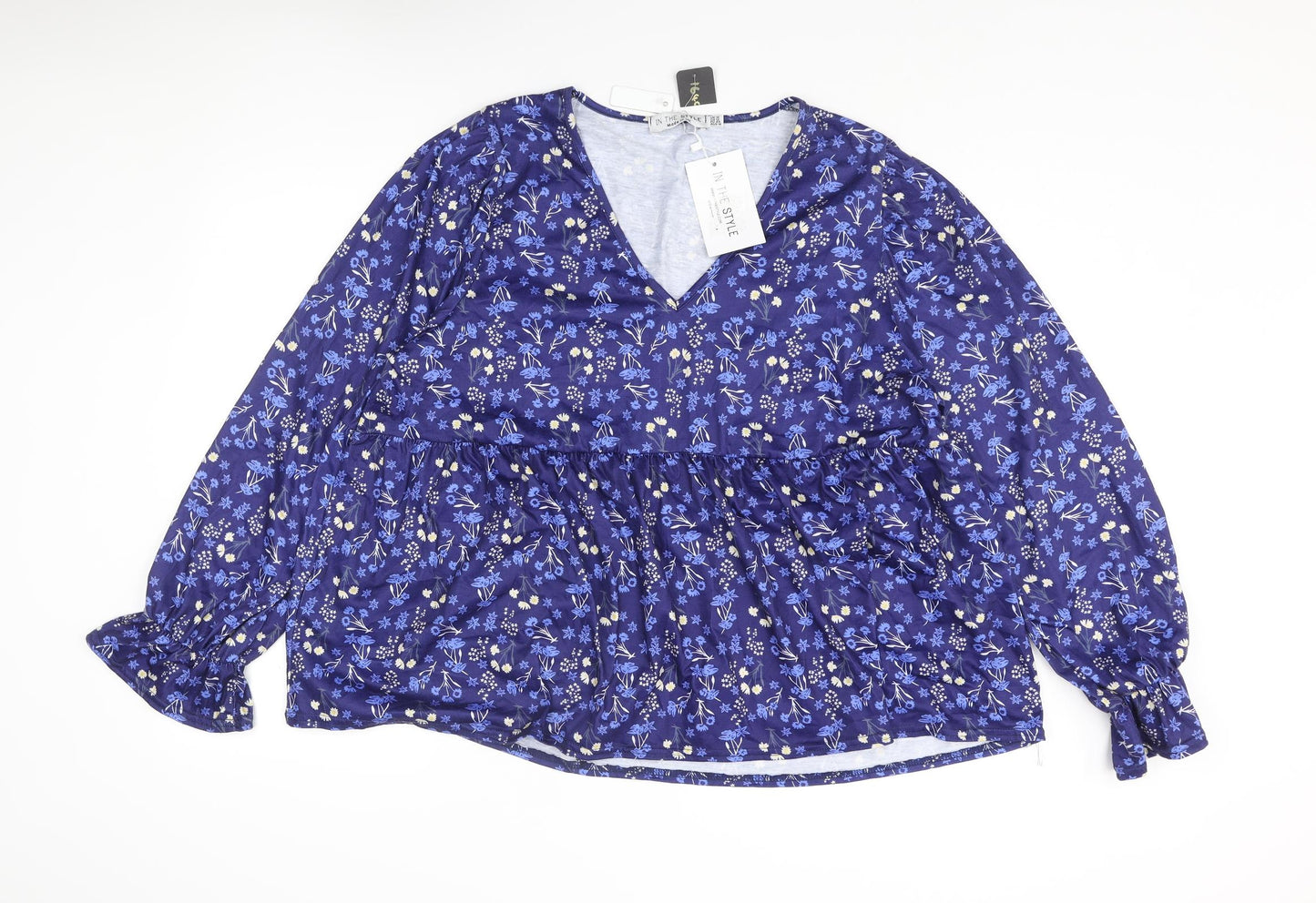 Womens UK Size 16 In the Style Blue Basic Blouse