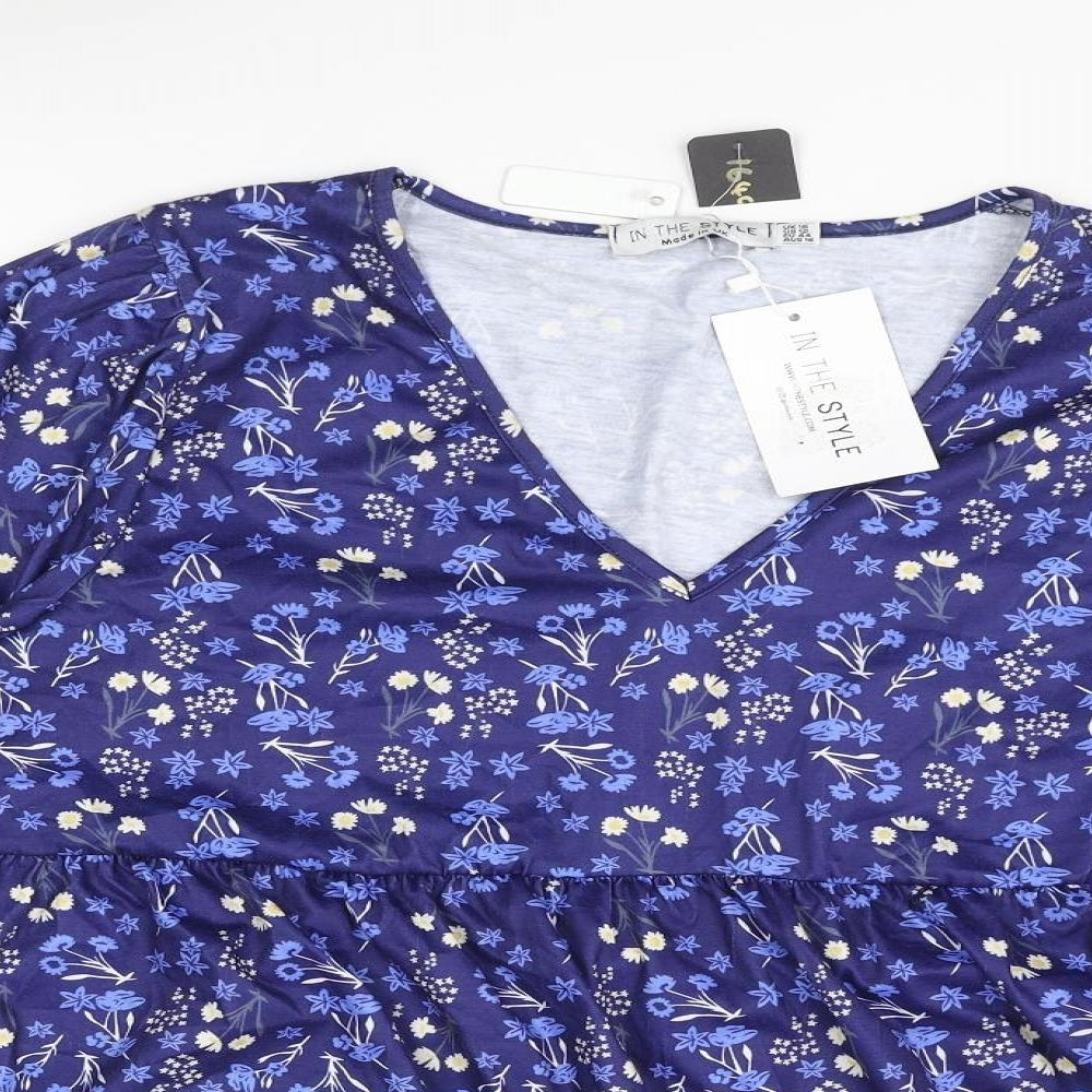 Womens UK Size 16 In the Style Blue Basic Blouse