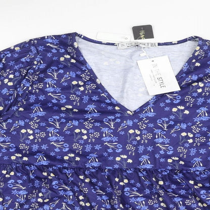 Womens UK Size 16 In the Style Blue Basic Blouse