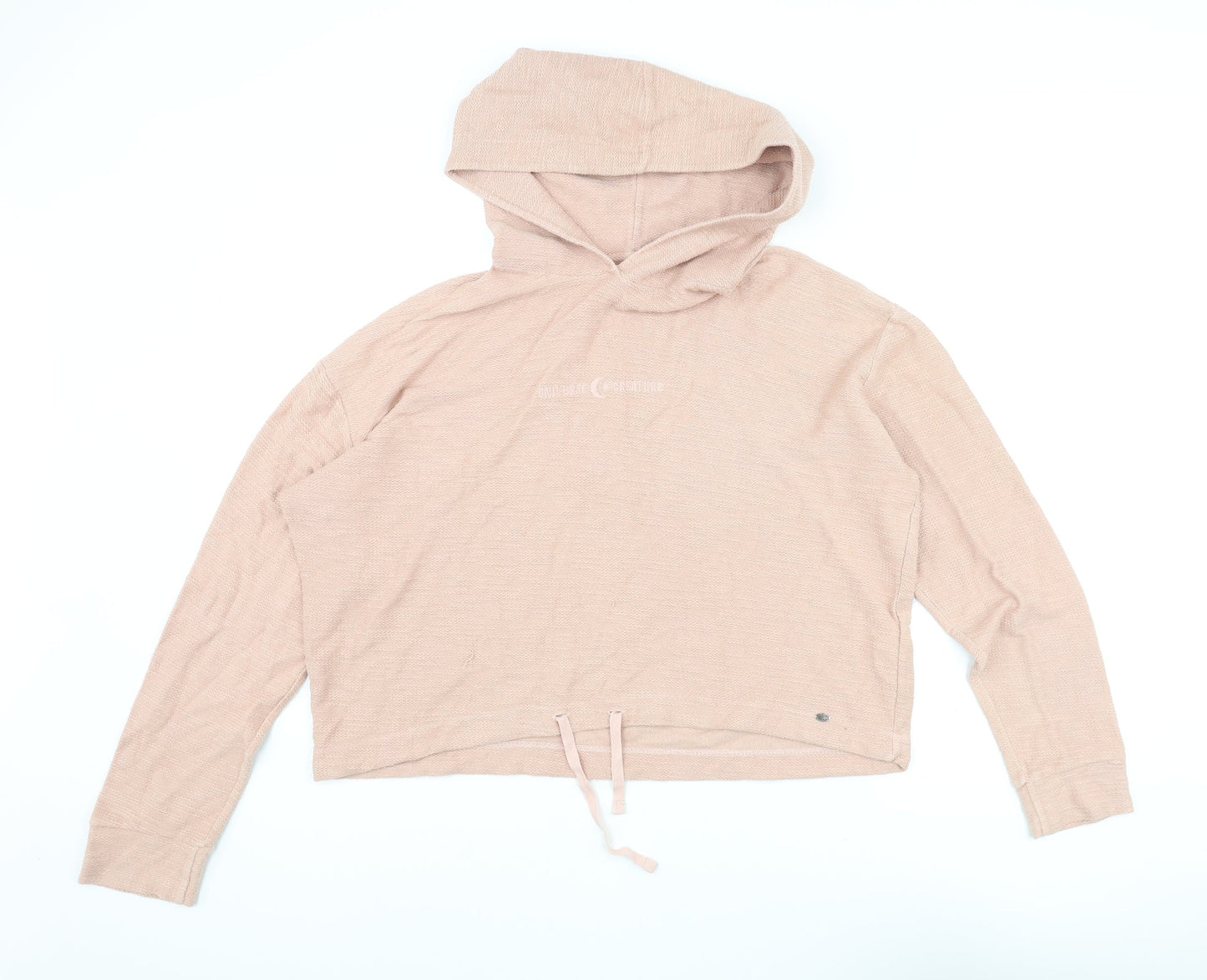 Pacific Republic Womens Pink Cotton Pullover Hoodie Size S Pullover - Universe Creature Textured