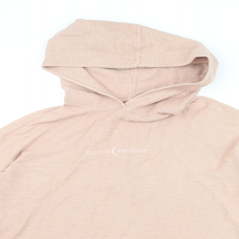 Pacific Republic Womens Pink Cotton Pullover Hoodie Size S Pullover - Universe Creature Textured