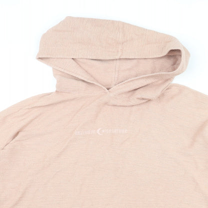 Pacific Republic Womens Pink Cotton Pullover Hoodie Size S Pullover - Universe Creature Textured