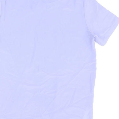 Style Collection Womens Purple Polyester Basic Button-Up Size 14 Collared