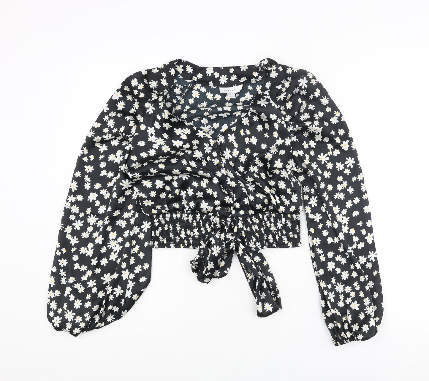 Womens UK Size 8 Topshop Black Basic Blouse