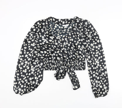 Womens UK Size 8 Topshop Black Basic Blouse