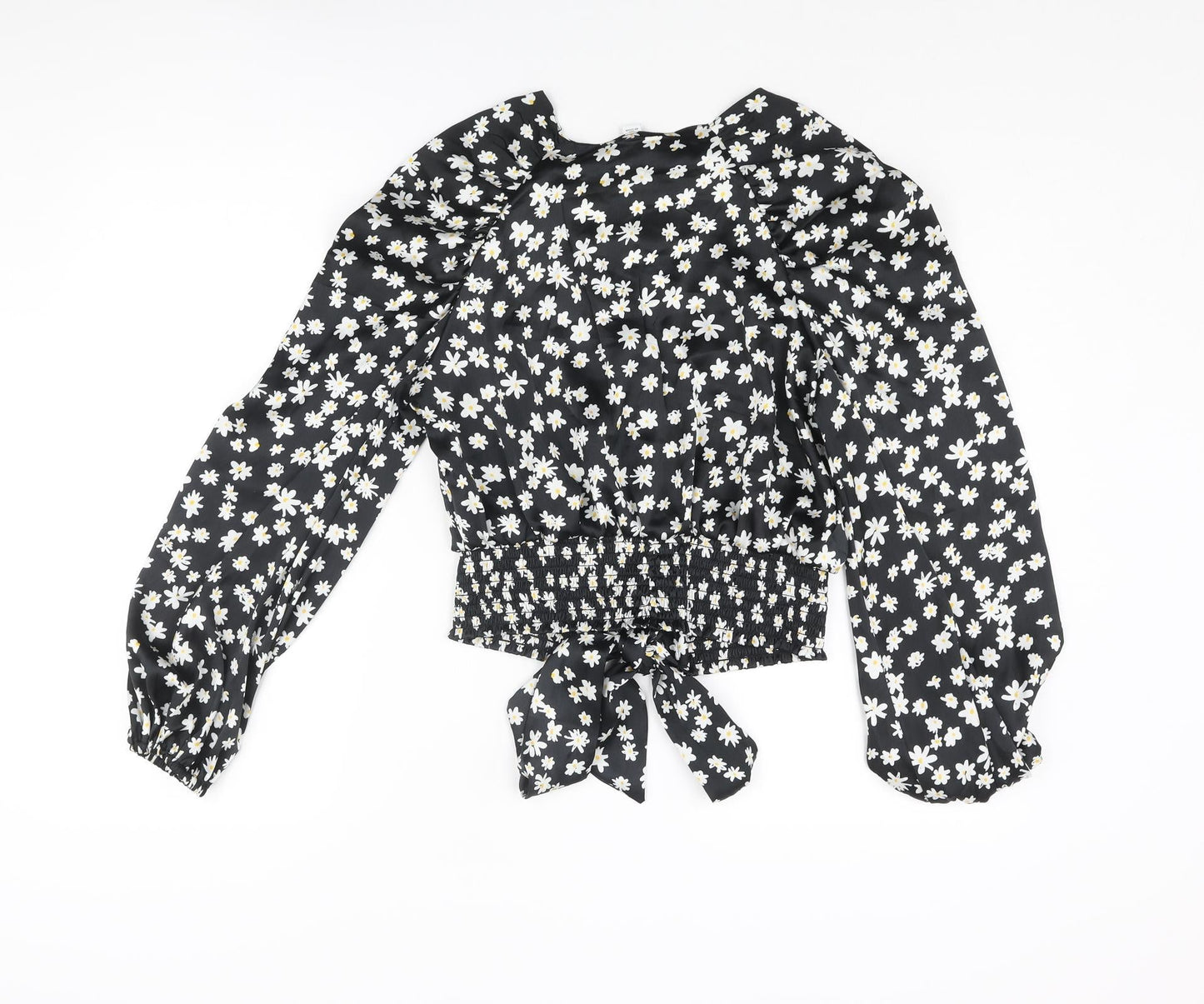 Womens UK Size 8 Topshop Black Basic Blouse