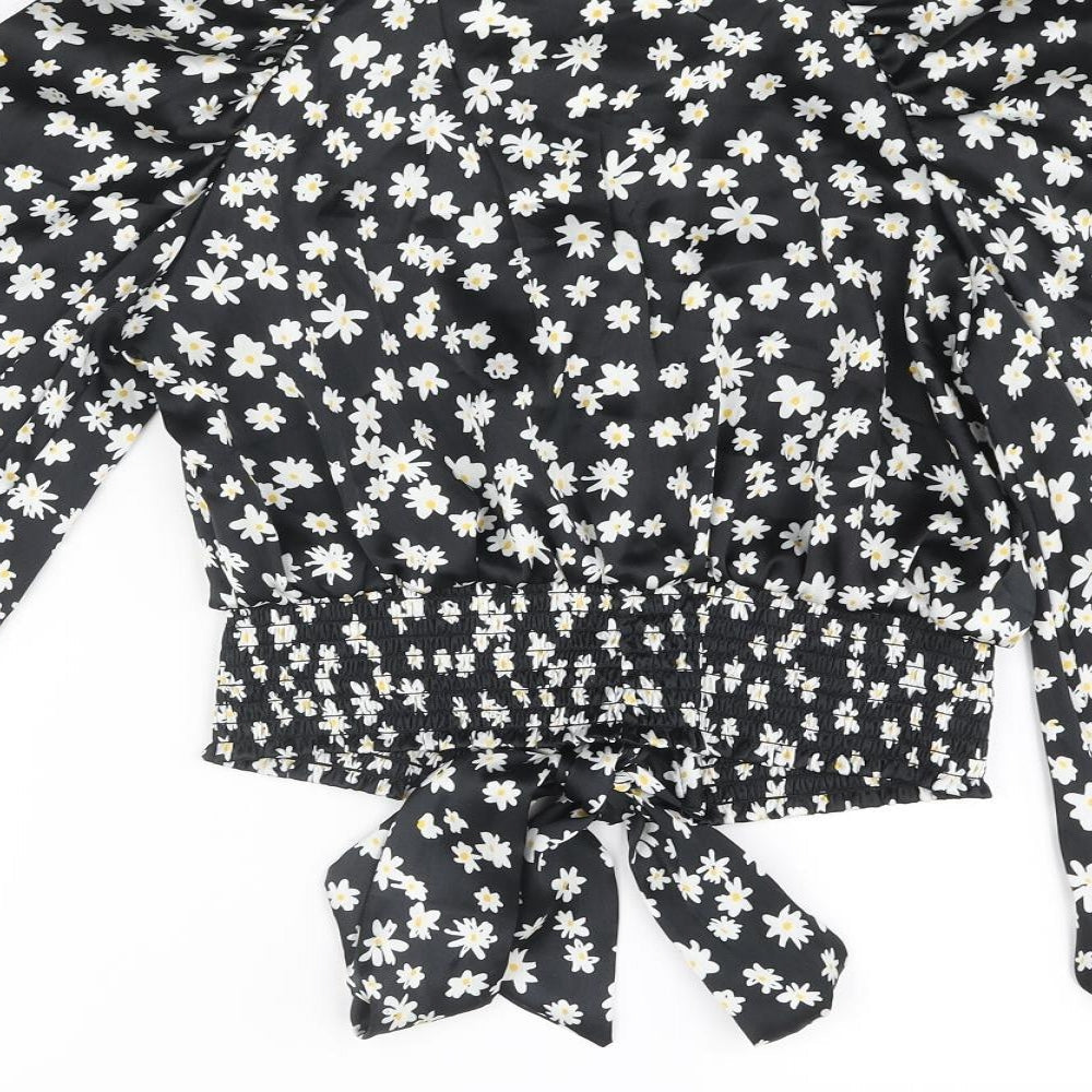 Womens UK Size 8 Topshop Black Basic Blouse