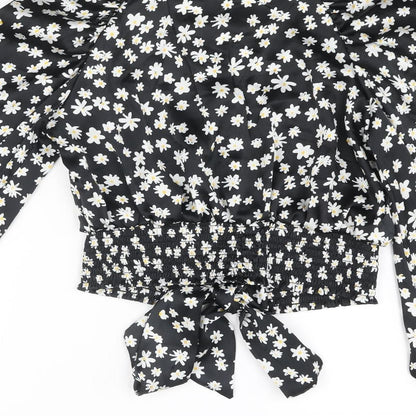 Womens UK Size 8 Topshop Black Basic Blouse