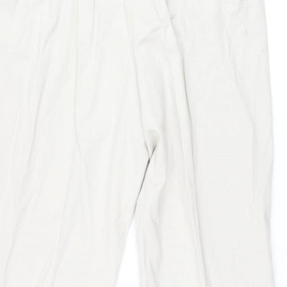 Victoria Taylor Womens Beige Cotton Trousers Size 22 L27 in Regular Drawstring