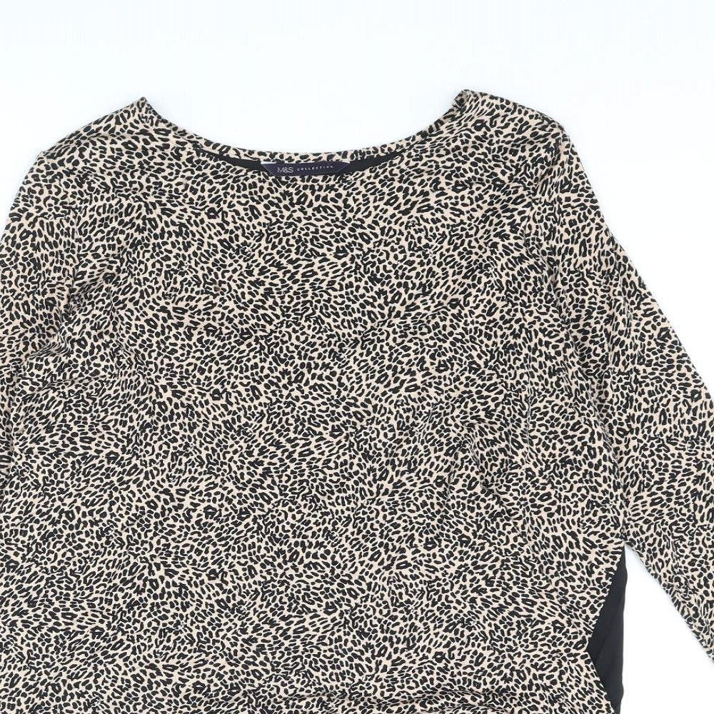 Womens UK Size 8 Marks and Spencer Beige Basic Blouse