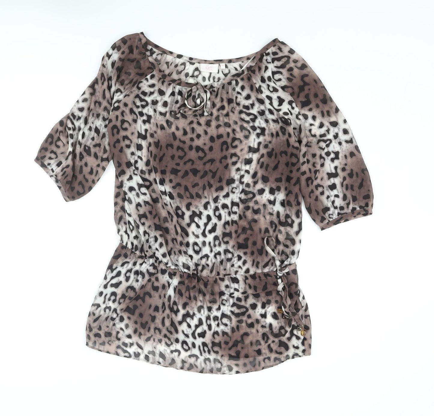 Womens UK Size 10 NEXT Brown Tunic Blouse