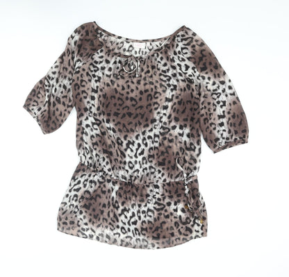 Womens UK Size 10 NEXT Brown Tunic Blouse