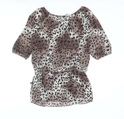Womens UK Size 10 NEXT Brown Tunic Blouse