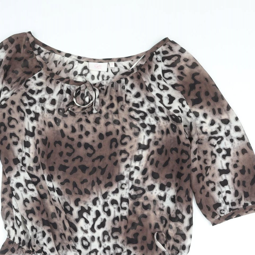 Womens UK Size 10 NEXT Brown Tunic Blouse