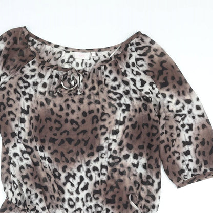 Womens UK Size 10 NEXT Brown Tunic Blouse