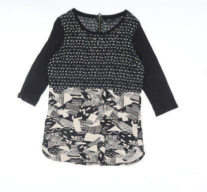 Womens UK Size 12 NEXT Black Tunic Blouse