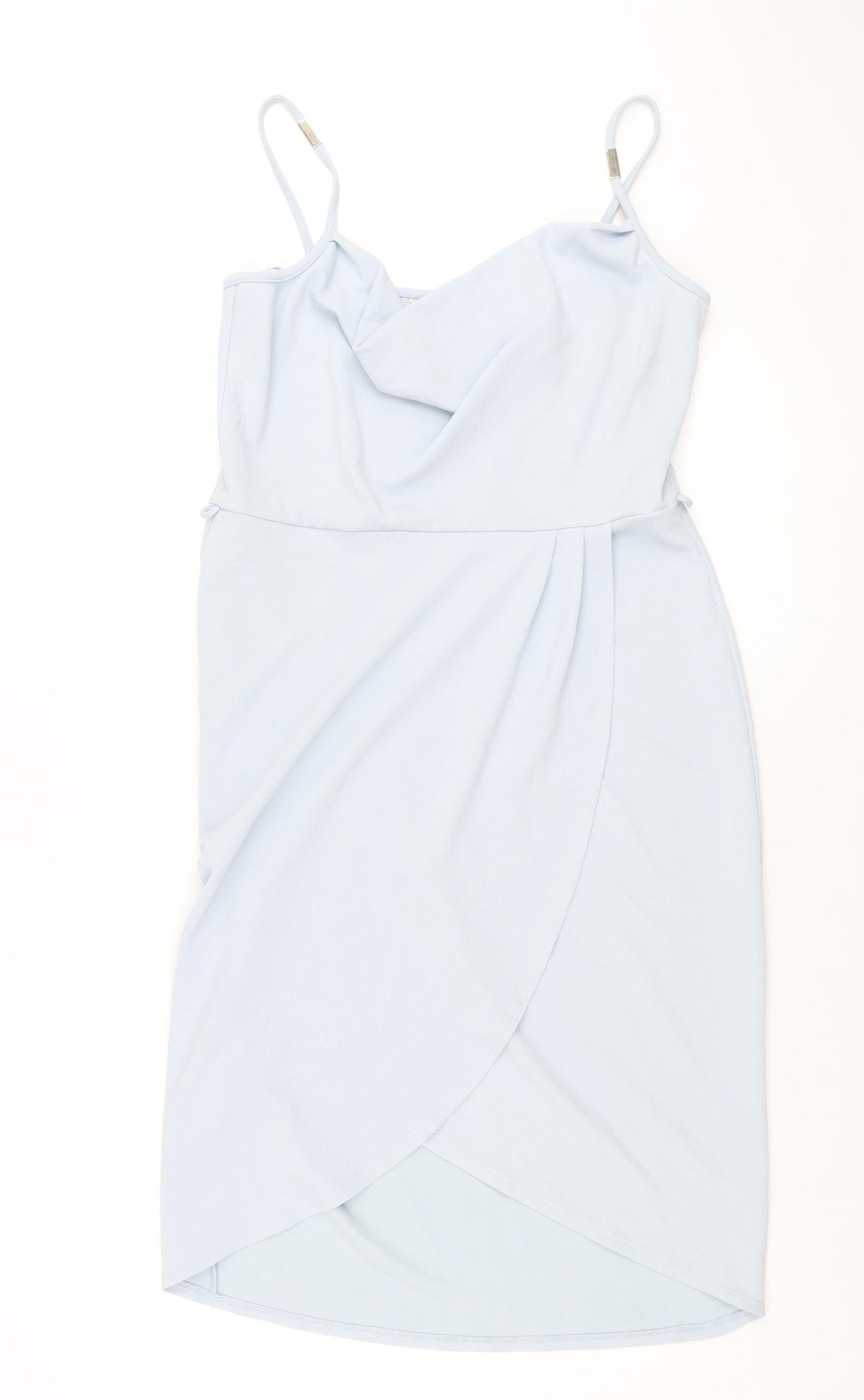 Miss Selfridge Womens Blue Polyester Shift Size 14 Collared Pullover - Wrap Style