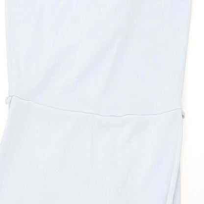 Miss Selfridge Womens Blue Polyester Shift Size 14 Collared Pullover - Wrap Style