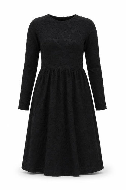 JDY Womens Black Polyester A-Line Size S Round Neck Pullover - Textured