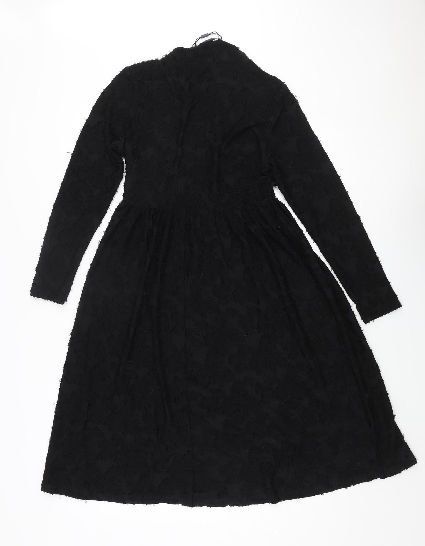 JDY Womens Black Polyester A-Line Size S Round Neck Pullover - Textured