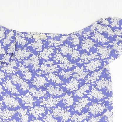 Womens UK Size 10 Oasis Blue Basic Blouse