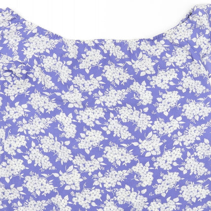 Womens UK Size 10 Oasis Blue Basic Blouse