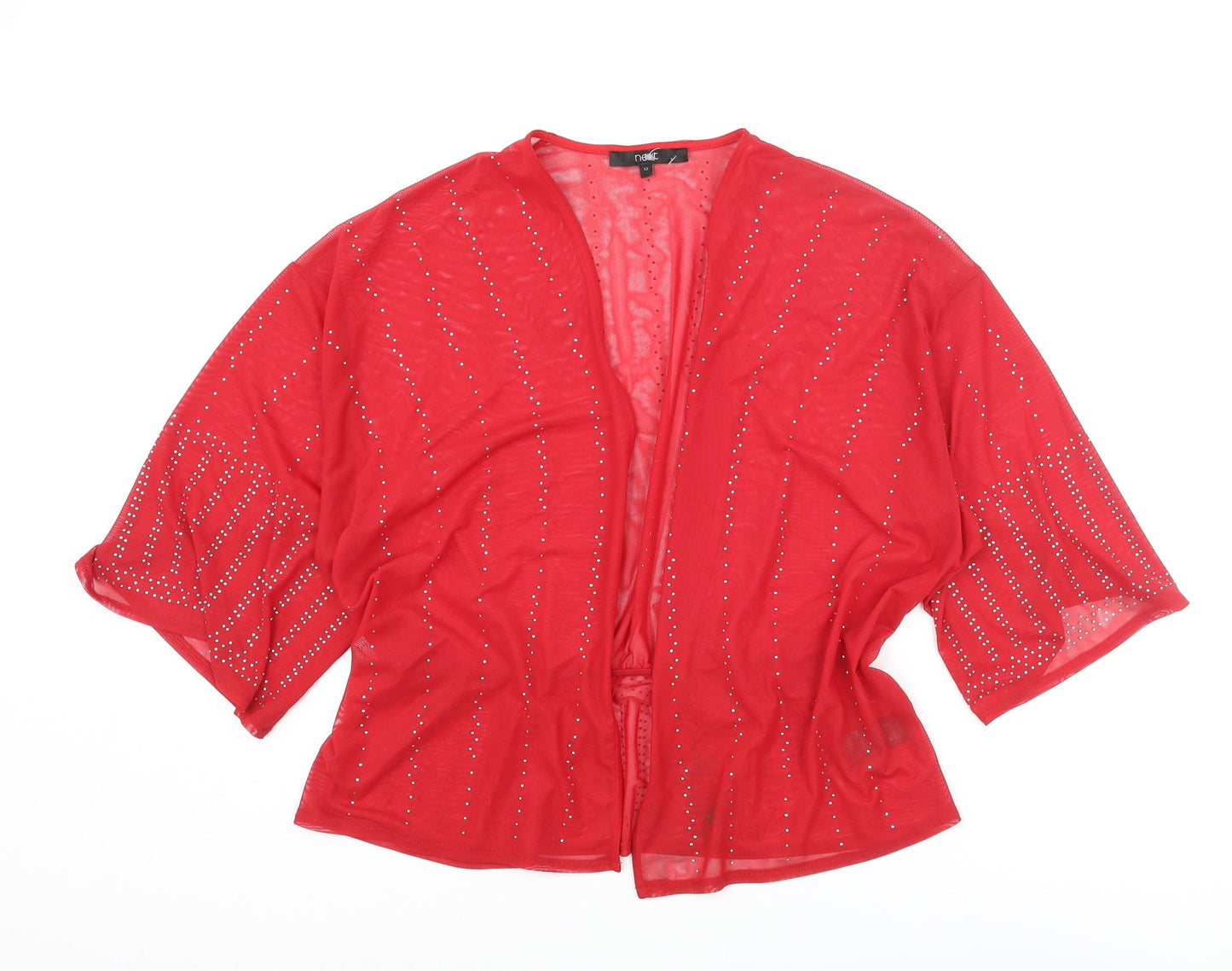Womens UK Size 12 NEXT Red Kimono Blouse