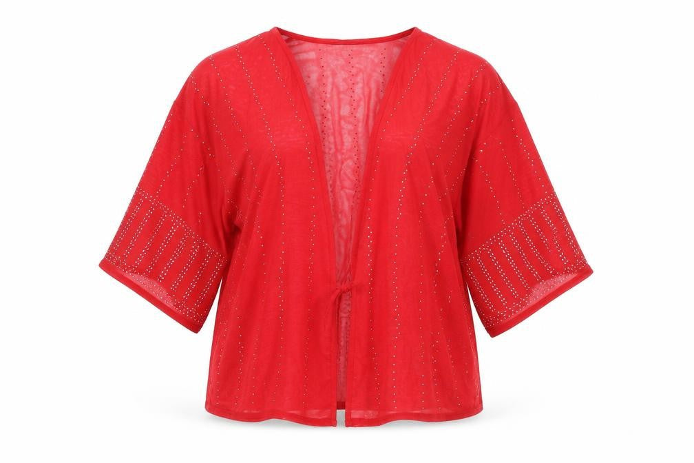 Womens UK Size 12 NEXT Red Kimono Blouse