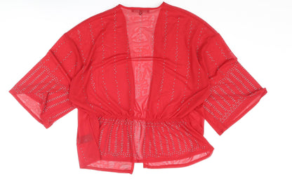 Womens UK Size 12 NEXT Red Kimono Blouse