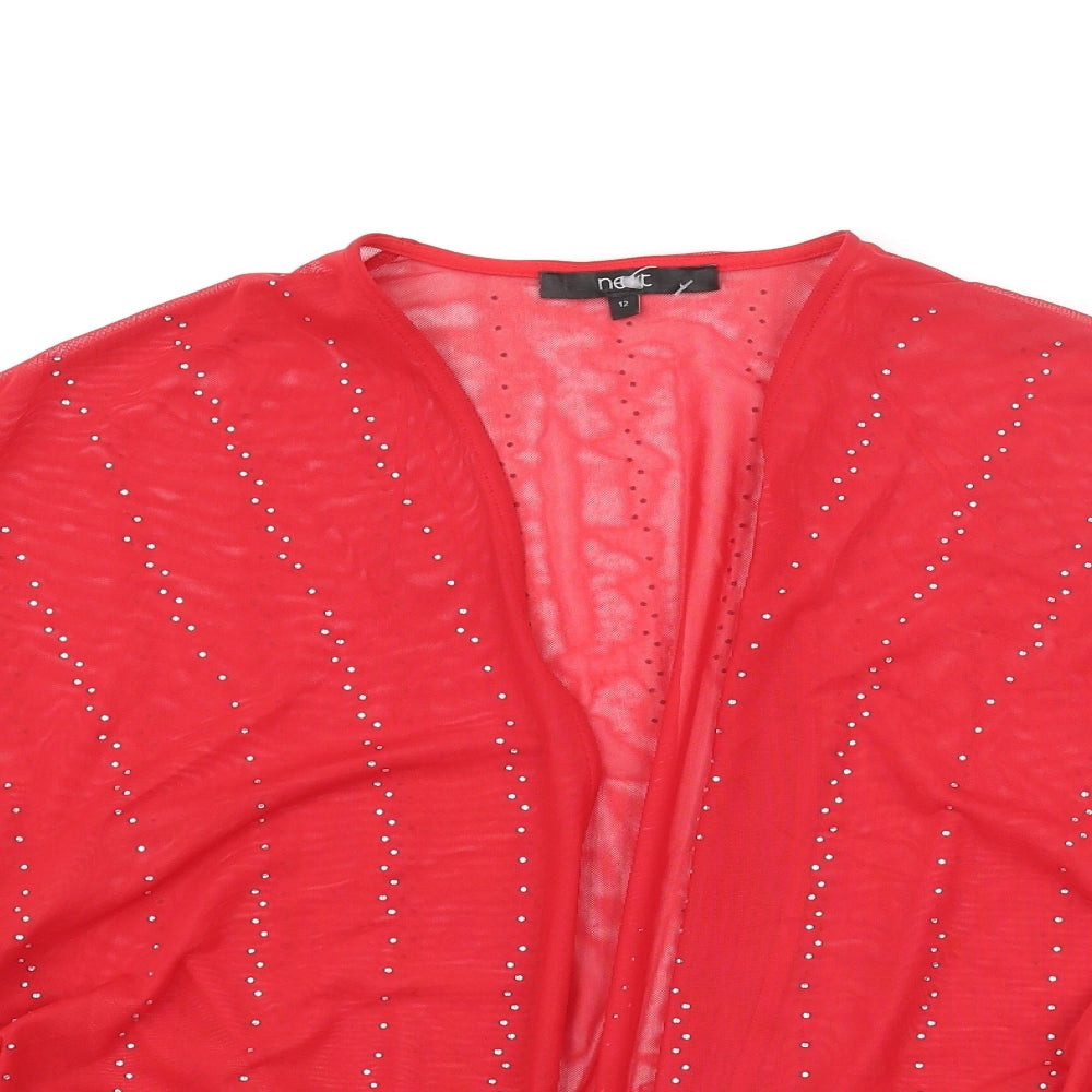 Womens UK Size 12 NEXT Red Kimono Blouse