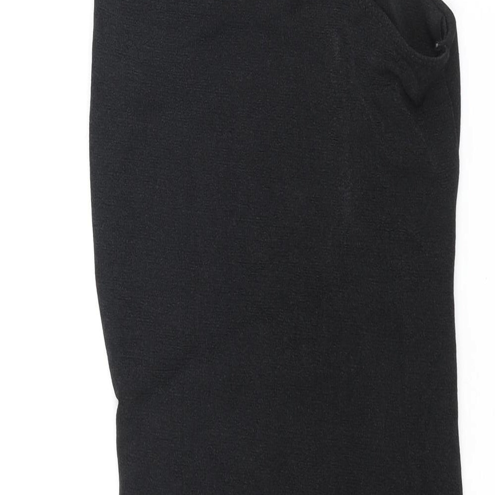 PRETTYLITTLETHING Womens Black Polyester Bodycon Size 8 One Shoulder Pullover - Rouched