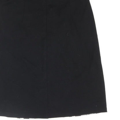 Smash Womens Black Polyester A-Line Skirt Size XS Zip - Geometric Print