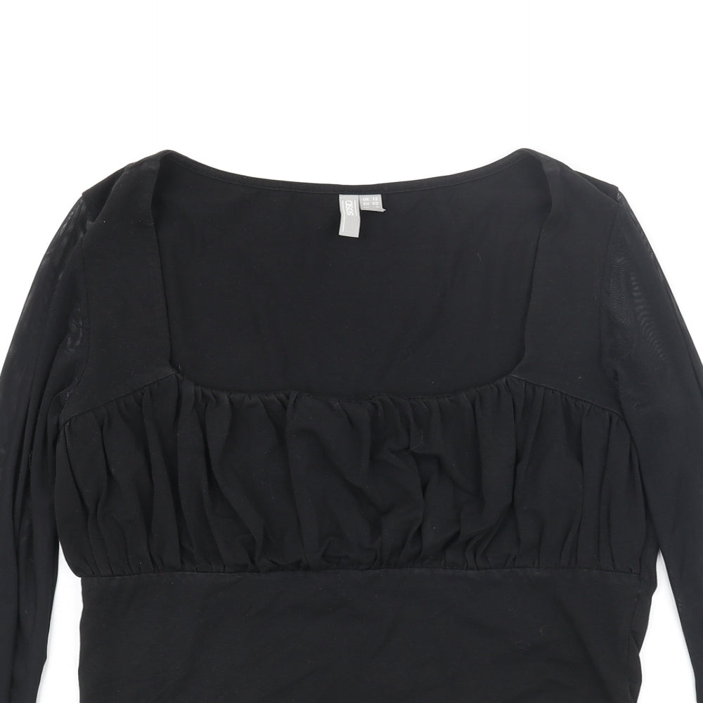 Womens UK Size 12 ASOS Black Basic Blouse