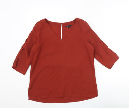 Womens UK Size 8 River Island Red Basic Blouse