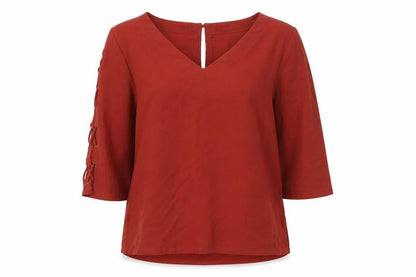 Womens UK Size 8 River Island Red Basic Blouse