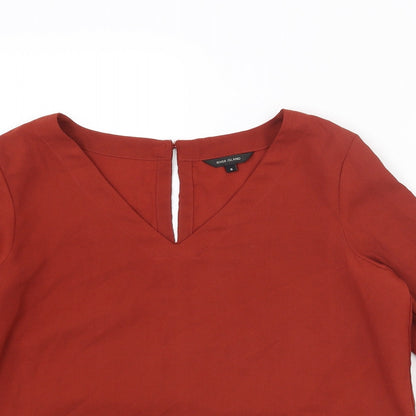 Womens UK Size 8 River Island Red Basic Blouse