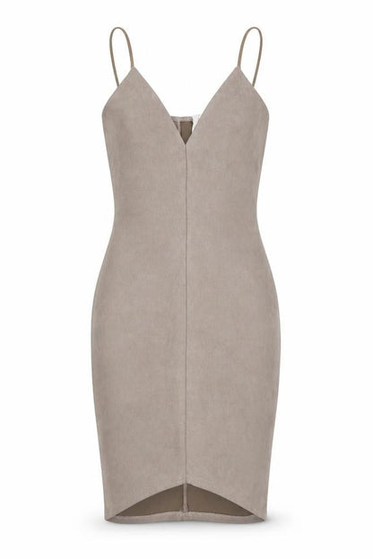 Missguided Womens Grey Polyester Bodycon Size 4 V-Neck Zip