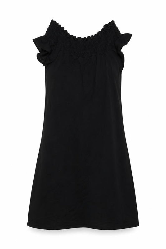Hennes Womens Black Viscose A-Line Size 10 Round Neck Pullover - Rouched