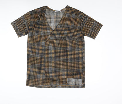 Womens UK Size M Zara Brown Basic Blouse
