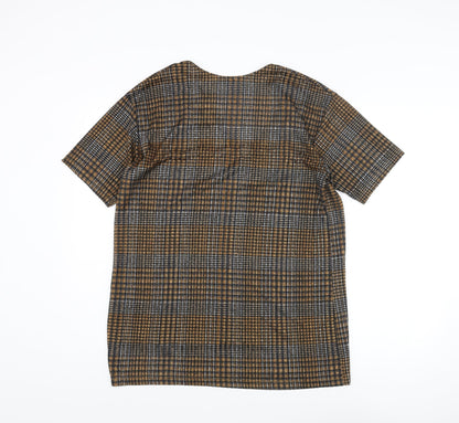 Womens UK Size M Zara Brown Basic Blouse