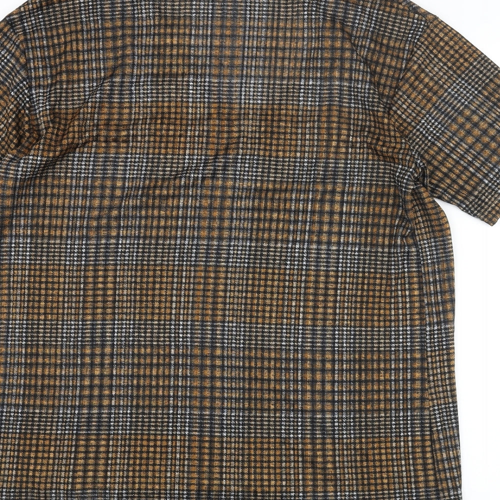 Womens UK Size M Zara Brown Basic Blouse