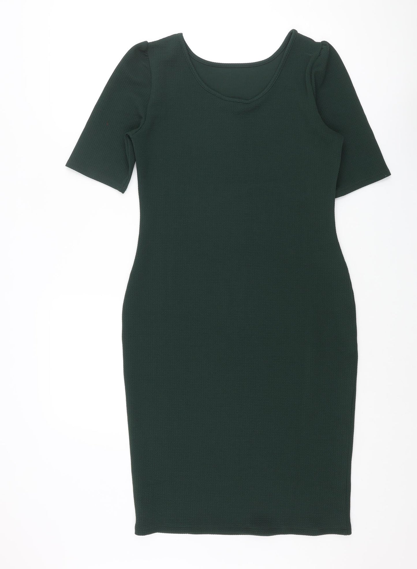 Dorothy Perkins Womens Green Polyester Bodycon Size 12 Scoop Neck Pullover